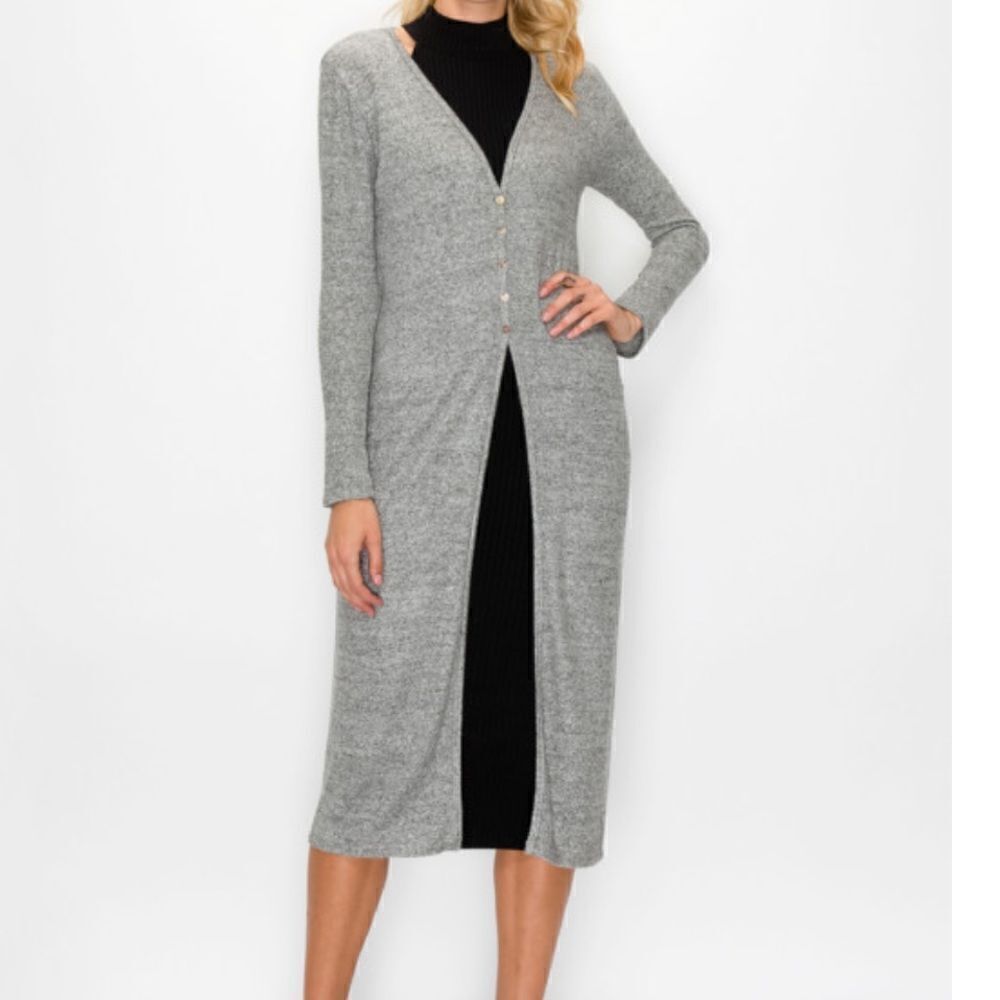 Lane Bryant Gray bottoms Cardigan Duster Soft Size 18/20 Like New Feminine